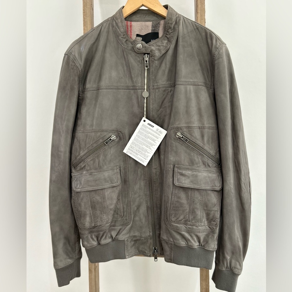 Bully Men's Genuine Leather Bomber Flight Jacket Vintage 90s Moto Size Large NWT